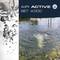 The image depicts water with ascending air bubbles on the left and a water surface on the right. Text 'Air Active Set 4,000' is positioned in the top right corner.