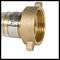 'Close-up of a brass connector with a hose clip, suitable for connecting water pipes or similar systems.'