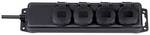 STD-distributor 4fach 2m H07RN-F3G1.5 black, without switch IP44