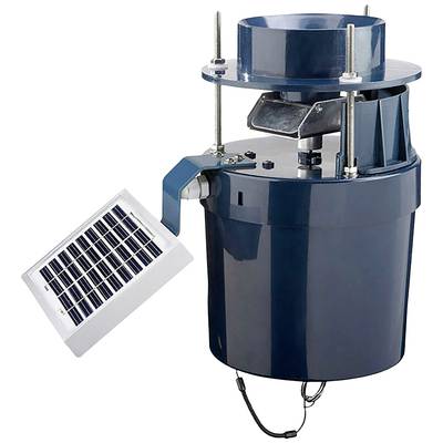 A dark blue, cylindrical device with a solar cell module, likely suitable for energy generation and environmental monitoring.