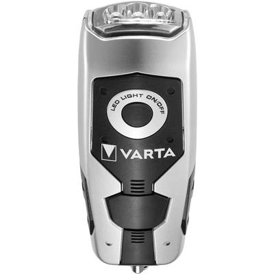 Varta torch, silver-black, with LED light on/off switch, suitable for emergency lighting or camping purposes.