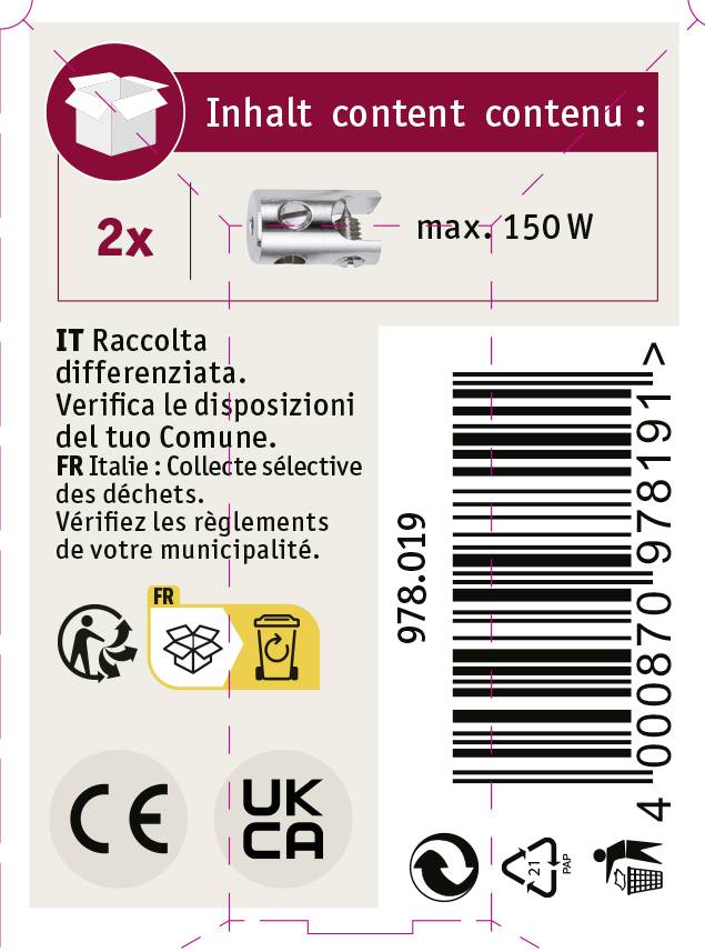 'Show 2 electrical devices with max. 150W. Communications: Content in three languages, focusing on waste processing in accordance with municipal regulations.'