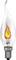 Flame-shaped light bulb, E14 fitting, clear glass, creates warm, decorative lighting.