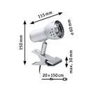 Paulmann Gryps 99825 Clip lamp Energy-saving bulb E14 40 W Iron
