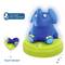 Blue Elephant on a Green Pedestal with 'Touch Sensor'. Recommended by Young Parents. Children's Night Light with a Friendly Smile.