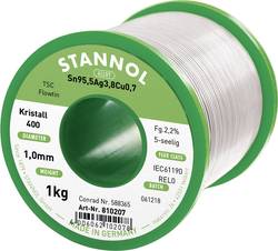 Stannol Flowtin Ts Solder Lead Free Reel Sn95ag4cu1 1000 G 1 Mm Conrad Com