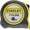 A Stanley tape measure with 'Tylon 8m' printed on it. It is black and yellow with a visibly robust casing.