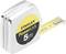 'Stanley PowerLock 5m' measuring tape with extended yellow scale, silver casing.