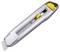 A silver craft knife with a yellow slider and blade, suitable for cutting paper and cardboard.