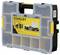 'STANLEY SortMaster Organiser' made of plastic with a transparent lid and yellow label. Contains adjustable compartments for tools.