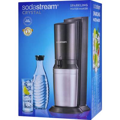 Sodastream Soda maker Crystal 2.0 Black, Silver Soda maker, incl. 1x glass carafe, and 1x CO2 cartridge