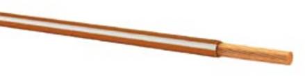 A copper wire with orange insulation, demonstrating the material structure and purpose in electrical applications.