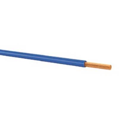 A blue-insulated copper cable, commonly used for electrical installations.