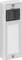 White door bell push button with a grey button and a rectangular name plate beneath it.