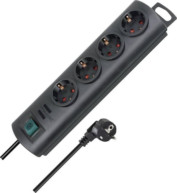 Brennenstuhl 1153300124 Power strip (+ switch) 4x Black PG connector 1 pc(s)