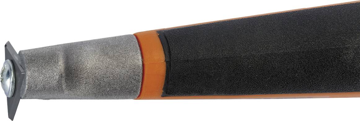 A multi-tool with a rectangular saw blade attachment, suitable for precise cutting and grinding in hard-to-reach areas.