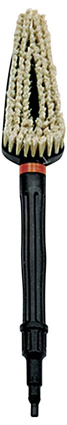 A black brush with a cone-shaped bristle head and light-coloured bristle material, suitable for cleaning purposes.