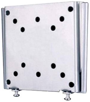 A silver metal plate with symmetrically arranged holes, potentially suitable for mounting options on a surface.