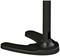Black, curved metal stand with a round mounting base. Ideal for robust stability and modern furniture designs.