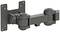 Black TV wall mount with articulating arms and wall plate, suitable for flexibly positioning a flat-screen television.