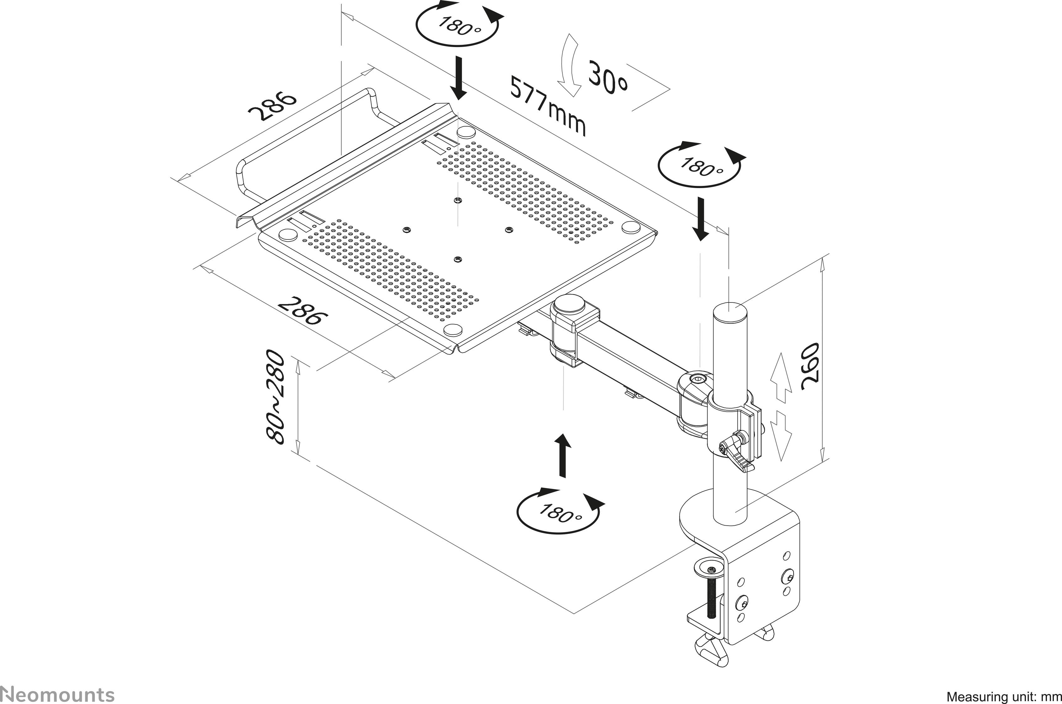 Neomounts NOTEBOOK-D100 Laptop stand Tiltable, Height-adjustable-10