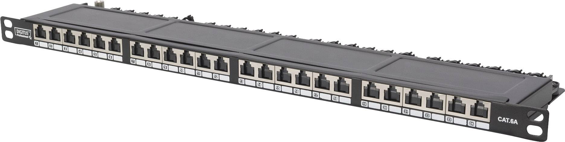 Digitus DN-91624S-SL-SH 24 ports Network patch panel 483 mm (19") CAT 6 0.5 U Multicolour Equipped