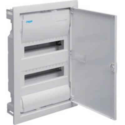   Hager  VU24NC    Switchboard cabinet  Flush mount  No. of partitions = 24  No. of rows = 2  Content 1 pc(s)