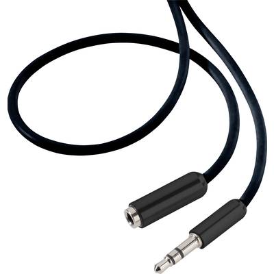 SpeaKa Professional SP-7870688 Jack Audio/phono Cable extension [1x Jack plug 3.5 mm - 1x Jack socket 3.5 mm] 1.00 m Bla