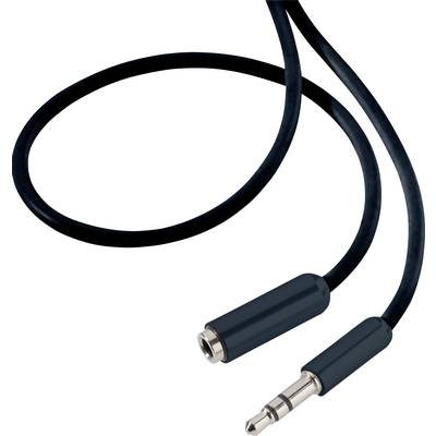 SpeaKa Professional SP-7870692 Jack Audio/phono Cable extension [1x Jack plug 3.5 mm - 1x Jack socket 3.5 mm] 1.50 m Bla