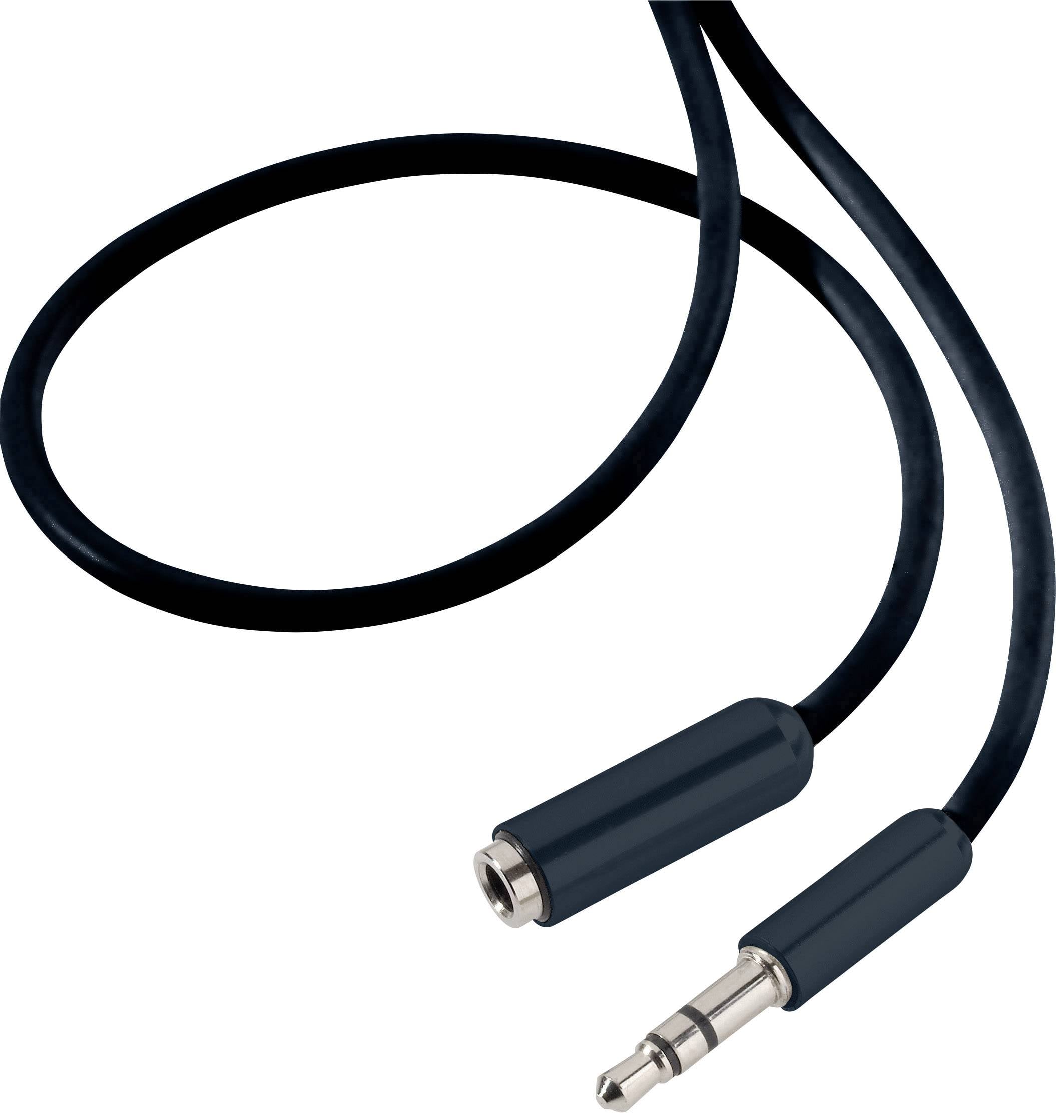 SpeaKa Professional SP-7870692 Jack Audio/phono Cable extension [1x Jack plug 3.5 mm - 1x Jack socket 3.5 mm] 1.50 m Bla