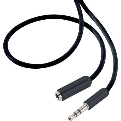 SpeaKa Professional SP-7870476 Jack Audio/phono Cable extension [1x Jack plug 3.5 mm - 1x Jack socket 3.5 mm] 0.50 m Bla