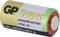 A golden GP Super Alkaline battery with the inscription 'Alkaline Battery 476A 6V', emphasised as mercury-free, lies on its side.