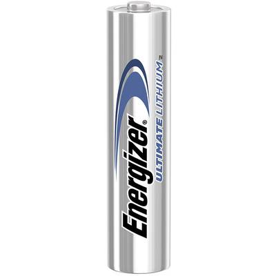 A silver AA battery with the inscription 'Energizer Ultimate Lithium'.