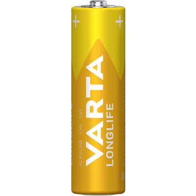 Yellow alkaline battery by VARTA with 'LONGLIFE' and '1.5V' inscription, suitable for long-lasting power supply.