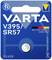 Blister pack for VARTA Battery, Model V395/SR57. Text:<br>'Battery Experts since 1887', 'Child Safety', 'Silver'