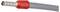 'Image of a gray corrugated cable with exposed copper conductor end and a red plastic collar, illustrating cable shielding.'