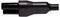 Black plastic protective cap for power tools. Cylindrical shape with ribbed end for secure grip.