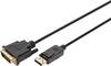 Digitus DisplayPort / DVI Adapter cable DisplayPort plug, DVI-D 24+1-pin plug 2 m Black AK-340306-020-S DisplayPort cable