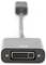 A black adapter with a DVI port at the front and a short cable at the back. The adapter has gold-plated contacts.