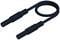 A black, coiled cable with two connection pins at the ends.