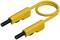 Two yellow measuring leads with black connectors and rounded cable, used for electrical measurements and tests.