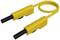 A yellow multimeter test lead with two black plug ends, suitable for electrical testing.