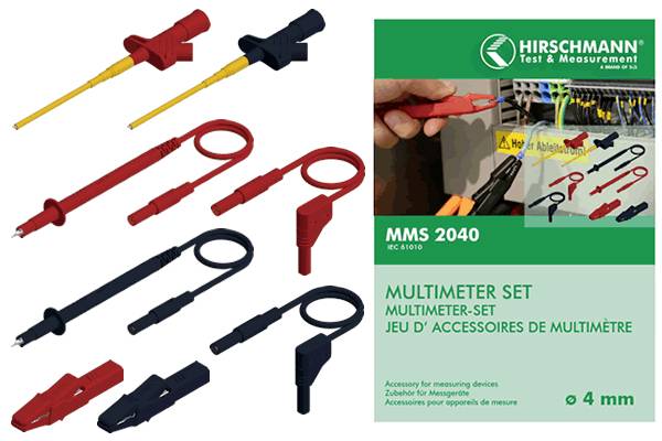 Hirschmann Test & Measurement MMS 2040 Safety test lead et Banana jack 4 mm Banana jack 4 mm, Test probe 1.00 m Black, R
