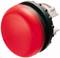Red emergency stop button, highlighted and designed for quick machine shutdown in emergency situations.