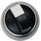 A black rotary knob with a white marker, used for adjusting functions on electronic devices or instrument panels.