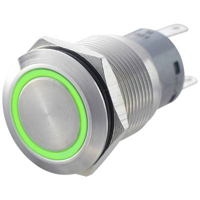TRU COMPONENTS 701309 LAS1-AGQ-11E, GN Tamper-proof pushbutton 250 V AC 5 A 1 x On/(On) momentary Green  IP67 1 pc(s) 