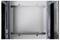 A vacant metallic frame without visible components or electronics, against a grey background, potentially part of an enclosure.