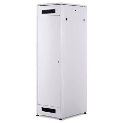 Tall, rectangular grey device with ventilation slots at the top and bottom, likely a server or electronics cabinet.