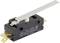 Small electric microswitch with lever arm, suitable for voltages of 125/250 VAC, 15 A, and 48 VDC, 2 A, manufactured in China.