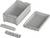 A grey plastic enclosure, consisting of a rectangular main body, a lid, and several smaller components.